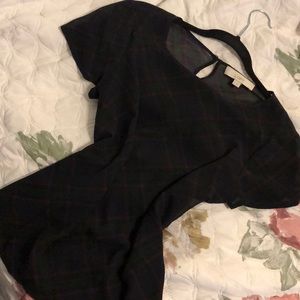 Loft Sheer Plaid Blouse